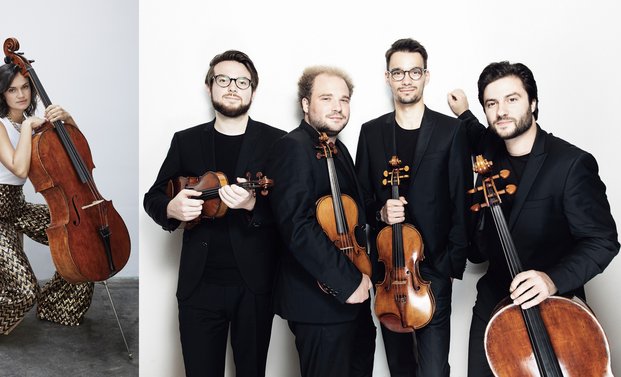 Portrait of Raphaela Gromes and Goldmund Quartett